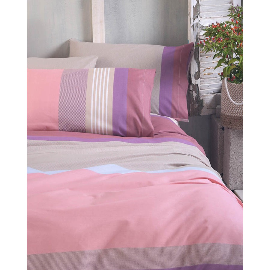 Σετ Σεντόνια Σούπερ Υπέρδιπλα (260x280) Rythmos Next Savoy Ρoζ