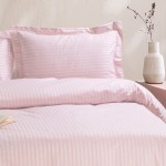 Σετ Σεντόνια Υπέρδιπλα (240x280) Βαμβάκι/Πολυέστερ Satin Stripe Rythmos Nexus Πούδρα