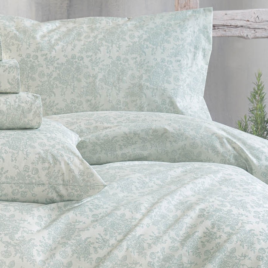 Σετ Παπλωματοθήκη Μονή (160x250) Με Μαξιλαροθήκη Rythmos Nova Bendetta Ανοικτό Πράσινο