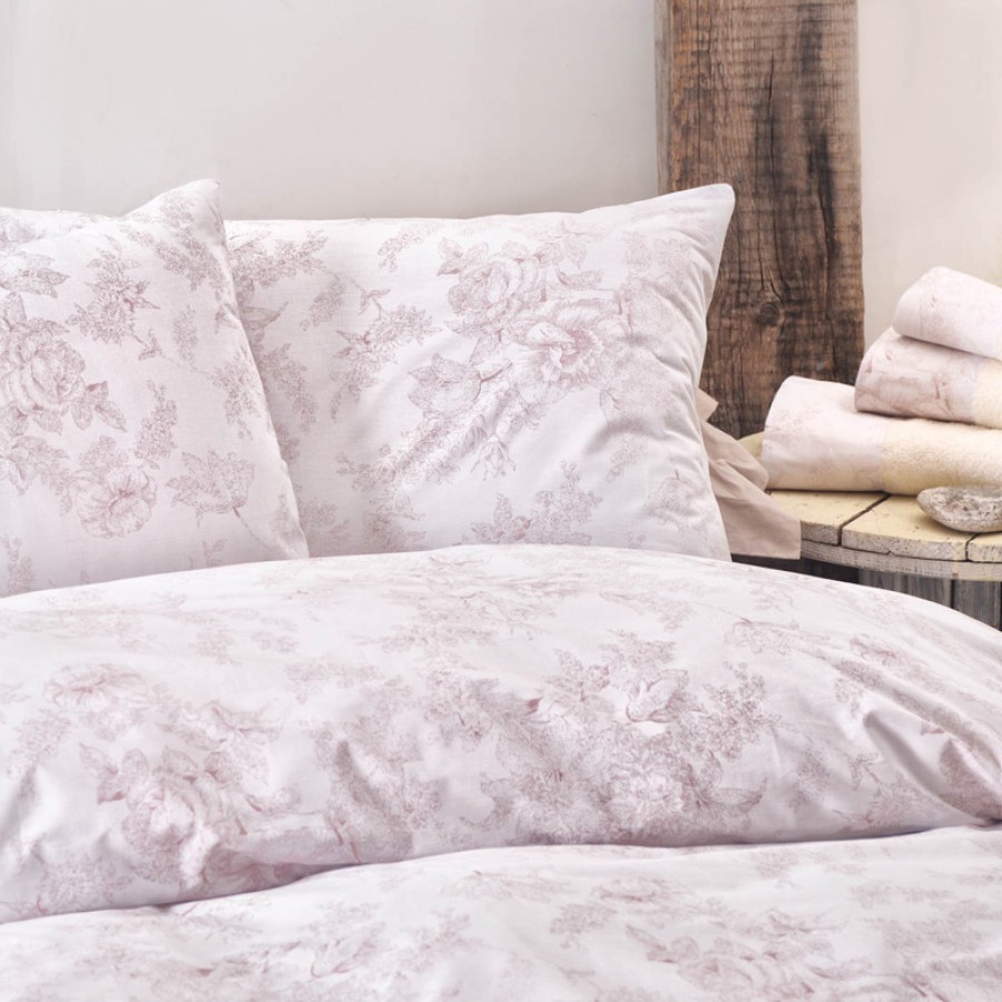 Σετ Σεντόνια Μονά (160x260) Βαμβακερά Rythmos Nova Lucette Ροζ