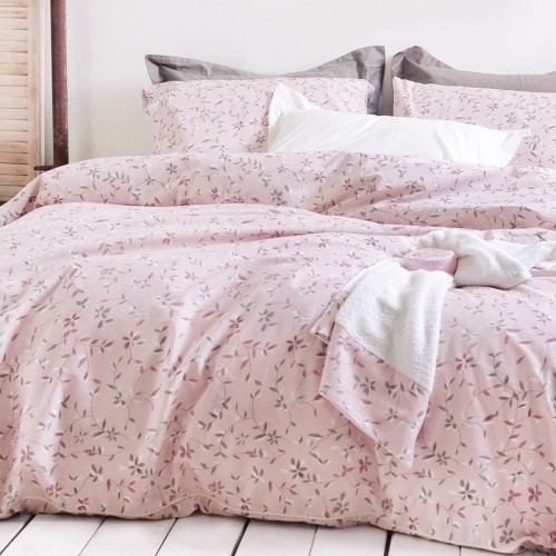 Σετ Σεντόνια Μονά (160x260) Βαμβακερά Rythmos Symbol Carlin Ροζ