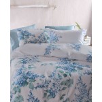 Σετ Σεντόνια Μονά (160x260) με Λάστιχο Βαμβακερά Rythmos Symbol Eve Μπλε