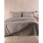 Σετ Παπλωματοθήκη King Size (235x265) Βαμβακερή Προπλυμένη (Prewashed) Rythmos Whisper Μπεζ