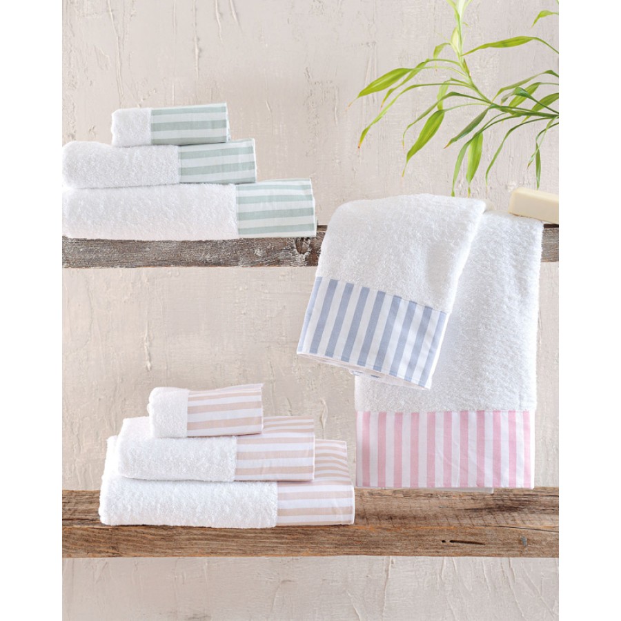 Σετ Πετσέτες 3 τεμαχίων (Χειρός | Προσώπου | Λουτρού) με υφασμάτινη φάσα Rythmos Eloise Μπεζ