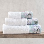 Σετ Πετσέτες 3 τεμαχίων με υφασμάτινη φάσα Rythmos Margo Λευκό Σε Κουτί