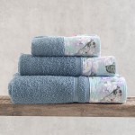 Σετ Πετσέτες 3 τεμαχίων με υφασμάτινη φάσα Rythmos Margo Μπλε