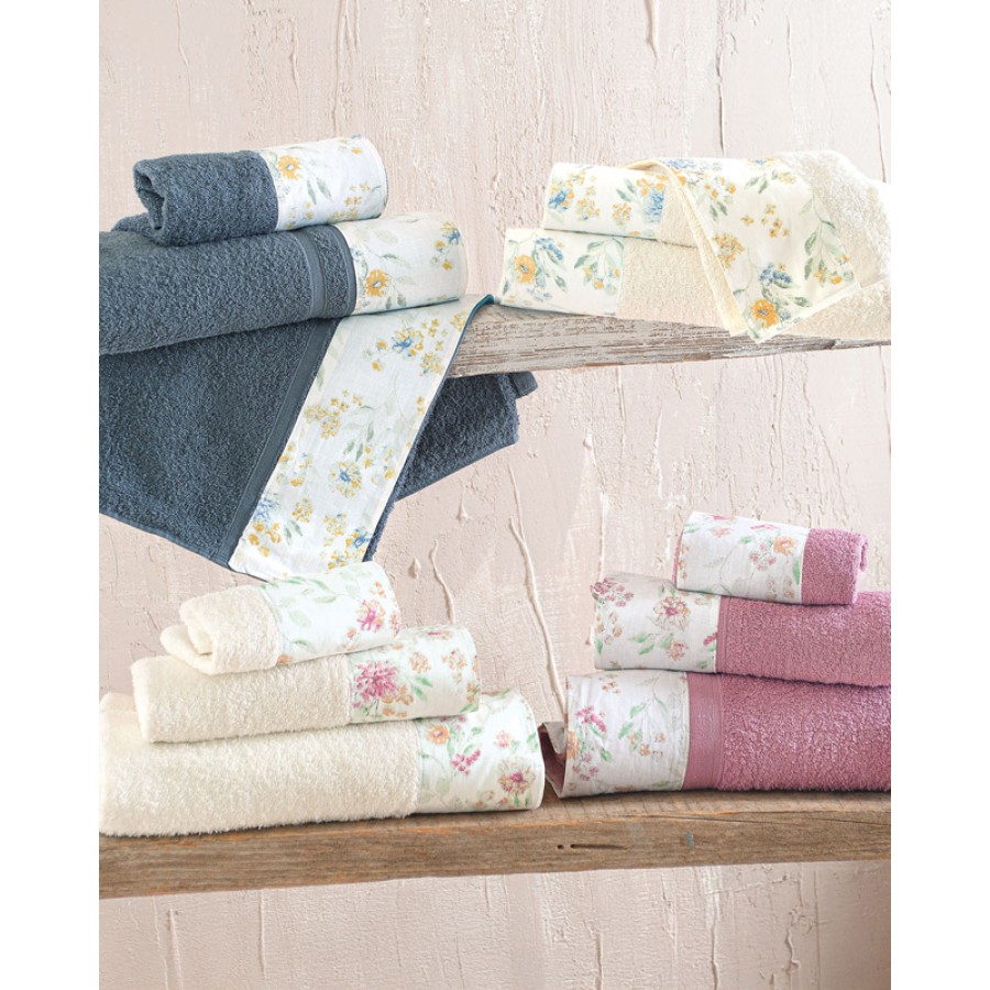 Σετ Πετσέτες 3 τεμαχίων με υφασμάτινη φάσα Rythmos Sorin Ντένιμ-Κίτρινο Σε Κουτί Σετ Πετσέτες 3 τεμαχίων με υφασμάτινη φάσα Rythmos Sorin Ντένιμ-Κίτρινο Σε Κουτί