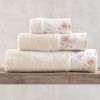 Σετ Πετσέτες 3 τεμαχίων με υφασμάτινη φάσα Rythmos Sorin Εκρού-Ροζ