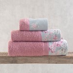 Σετ Πετσέτες 3 τεμαχίων με υφασμάτινη φάσα Rythmos Springtime Πράσινο