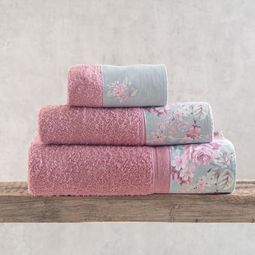 Σετ Πετσέτες 3 τεμαχίων με υφασμάτινη φάσα Rythmos Springtime Πράσινο Σε Κουτί