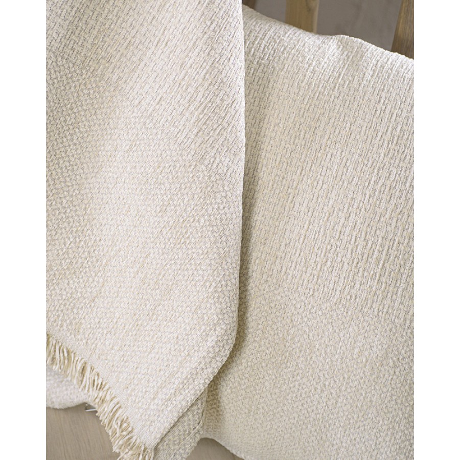 Ριχτάρι για Πολυθρόνα (160x180) Ζακάρ Σενίλ Rythmos Simplin Εκρού