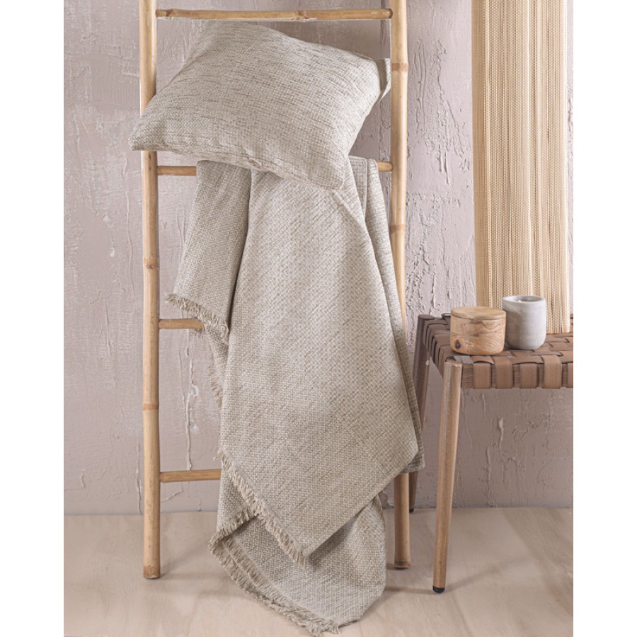 Ριχτάρι για Πολυθρόνα (160x180) Ζακάρ Σενίλ Rythmos Simplin Μπεζ