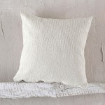 Διακοσμητικές θήκες (40x40) Ζακάρ Σενίλ Rythmos Simplin Εκρού