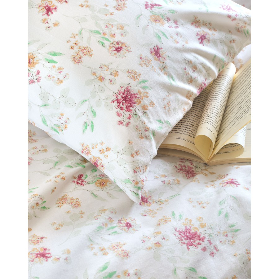 Σετ Παπλωματοθήκη Υπέρδιπλη (225x250) με μαξιλαροθήκες Bαμβακερές Rythmos Diva Sorin Ροζ