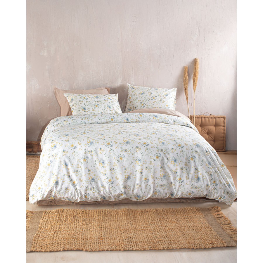 Σετ σεντόνια Υπέρδιπλα (230x270) Βαμβακερά Rythmos Diva Sorin Μπλε