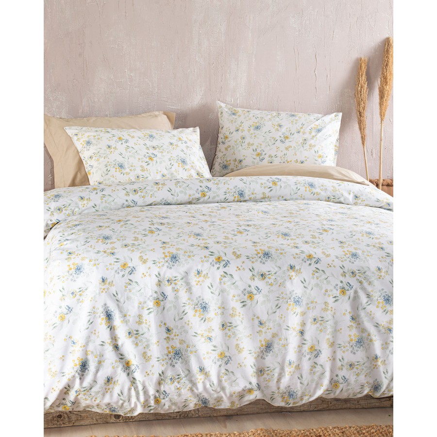 Σετ σεντόνια Υπέρδιπλα (230x270) Βαμβακερά Rythmos Diva Sorin Μπλε