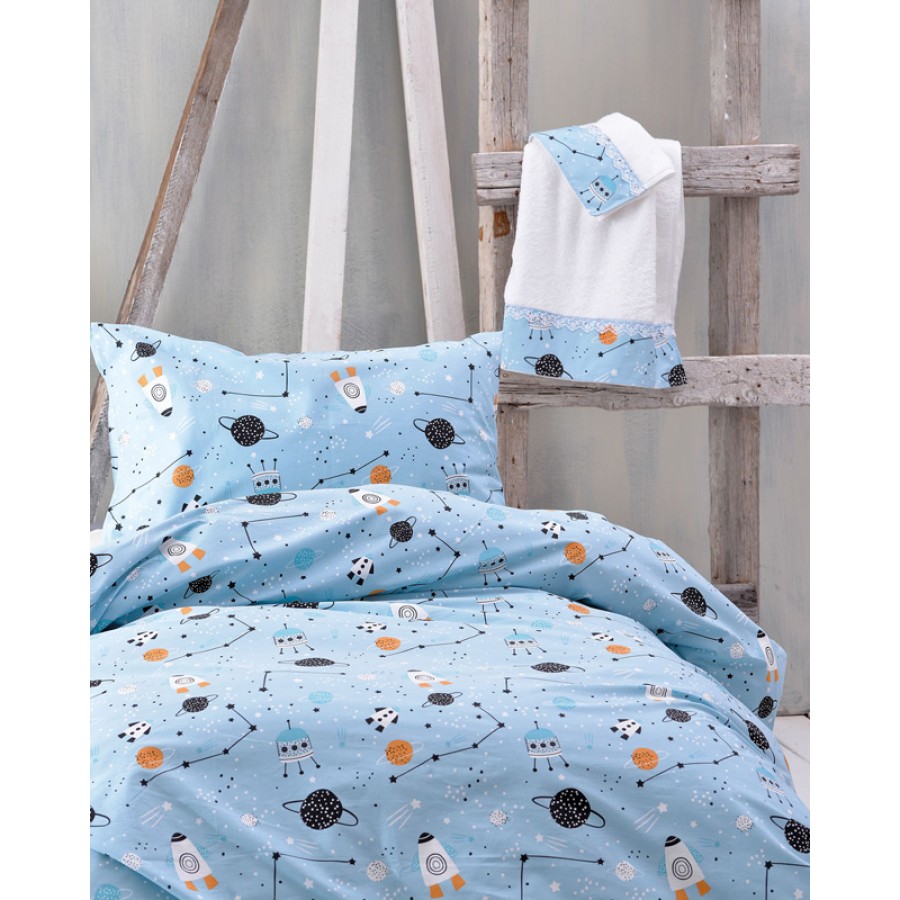 Σετ Παπλωματοθήκη Μονή (160x250) με μαξιλαροθήκη Rythmos Symbol Astroworld