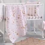 Σετ σεντόνια Μπεμπέ (120x160) Βαμβακερά Rythmos Moonlight Ροζ