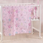 Σετ σεντόνια Μπεμπέ (120x160) Βαμβακερά Rythmos Pop Hearts Ροζ