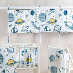 Πάντα Βρεφική Κούνιας (43X200) Βαμβακερή Rythmos Saturn Λευκό