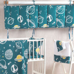 Πάντα Βρεφική Κούνιας (43X200) Βαμβακερή Rythmos Saturn Πετρόλ