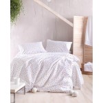 Σετ Σεντόνια Μονά (160x260) Βαμβακερά Rythmos Symbol Tiny Heart Λευκό