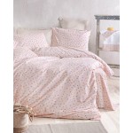 Σετ σεντόνια Υπέρδιπλα (230x270) με λάστιχο, Βαμβακερά Rythmos Symbol Tiny Heart Σομόν