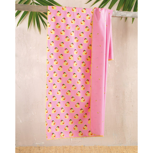 Πετσέτα θαλάσσης (90x160) Rythmos Duck Ροζ