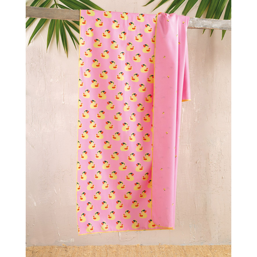 Πετσέτα θαλάσσης (90x160) Rythmos Duck Ροζ