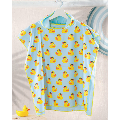 Παιδικό πόντσο θαλάσσης (60x60) με κουκούλα Rythmos Duck Aqua