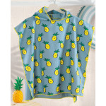 Παιδικό πόντσο θαλάσσης (60x60) με κουκούλα Rythmos Tika Βεραμάν με Ανανάδες