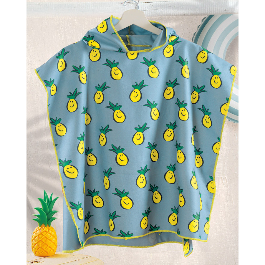 Παιδικό πόντσο θαλάσσης (60x60) με κουκούλα Rythmos Tika Βεραμάν με Ανανάδες