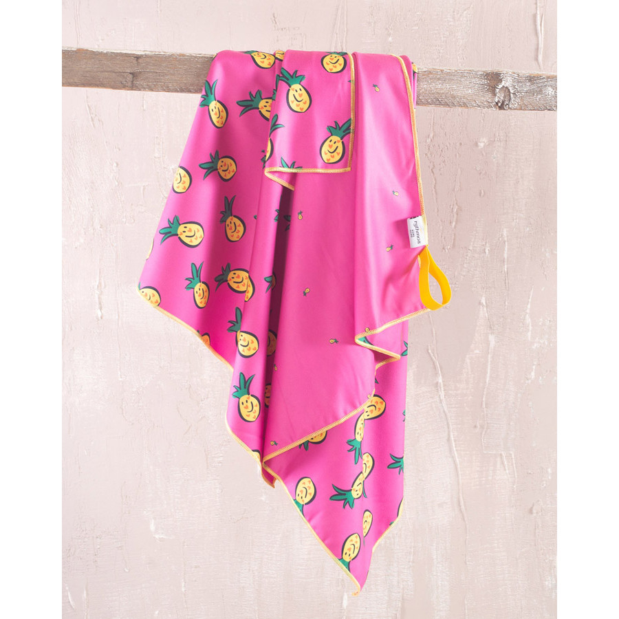 Πετσέτα θαλάσσης (90x160) Rythmos Tika Φούξια με Ανανάδες