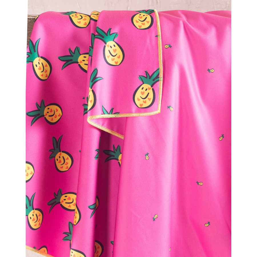 Πετσέτα θαλάσσης (90x160) Rythmos Tika Φούξια με Ανανάδες