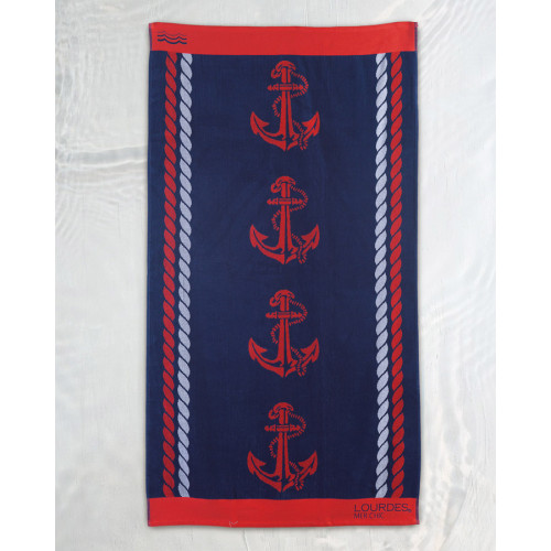 Πετσέτα θαλάσσης (86x160) βελουτέ Rythmos Anchor