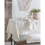 Τραπεζομάντηλο 6 ατόμων (150x160) Βαμβακερό Μονόχρωμο Rythmos Merit Off white