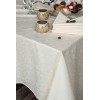 Τραπεζομάντηλο 8 ατόμων (140x220) Δείπνου Σατέν Ζακάρ , Rythmos Bensimon Εκρού