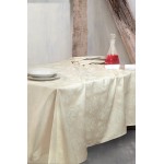 Τραπεζοκαρέ (140x140) Σατέν Ζακάρ Rythmos Jasmine Εκρού