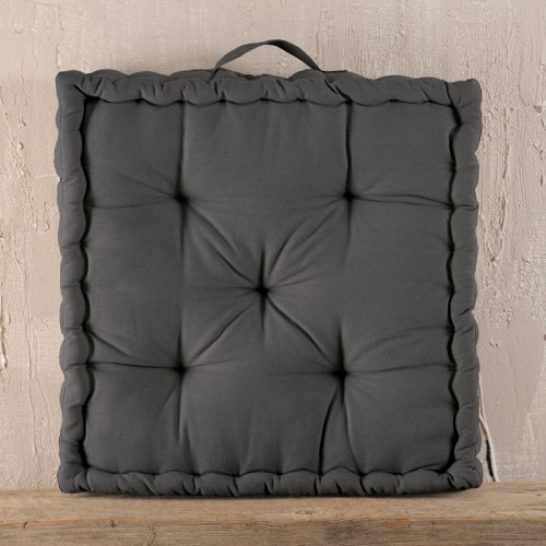 Μαξιλάρι Δαπέδου Τεράγωνο (50x50x10) με λαβή Rythmos Kathy Γκρι