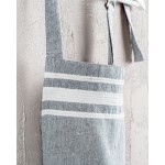 Ποδιά Κουζίνας Ολόσωμη (60x85) Βαμβακερή Rythmos Athenian Γκρι με Λευκή Ρίγα