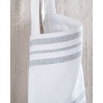 Ποδιά Κουζίνας Ολόσωμη (60x85) Βαμβακερή Rythmos Athenian Λευκή με Ανοιχτή Γκρι Ρίγα