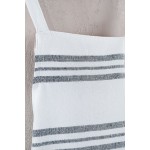 Ποδιά Κουζίνας Ολόσωμη (60x85) Βαμβακερή Rythmos Athenian Λευκή με Σκούρη Γκρι Ρίγα