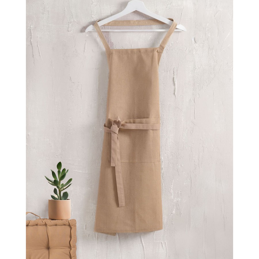 Ποδιά Κουζίνας Ολόσωμη (60x85) Βαμβακερή Rythmos Daily Καφέ