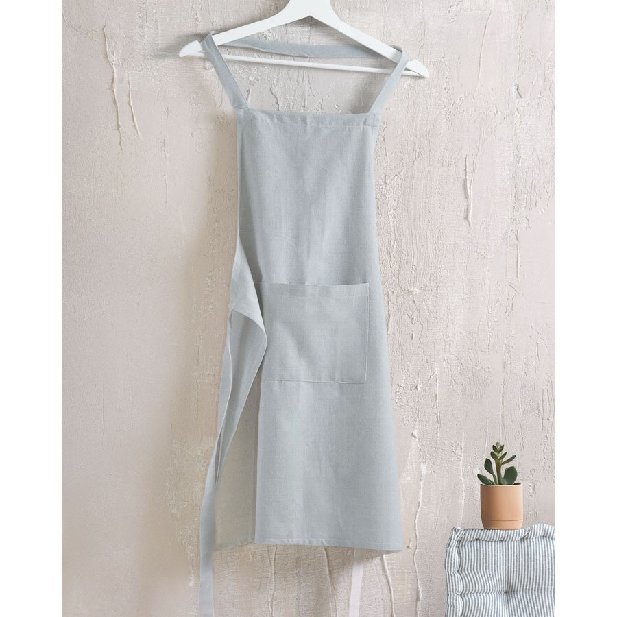 Ποδιά Κουζίνας Ολόσωμη (60x85) Βαμβακερή Rythmos Daily Γκρι