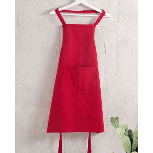 Ποδιά Κουζίνας Ολόσωμη (60x85) Βαμβακερή Rythmos Daily Κόκκινη