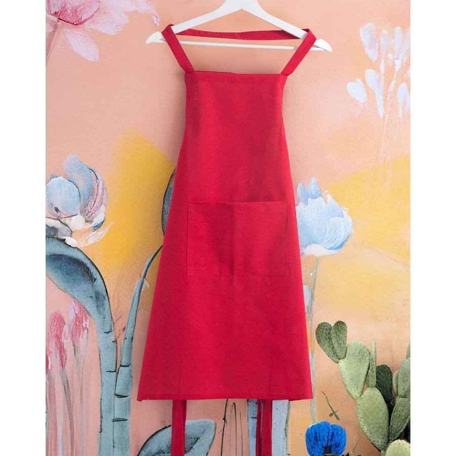 Ποδιά Κουζίνας Ολόσωμη (60x85) Βαμβακερή Rythmos Daily Κόκκινη