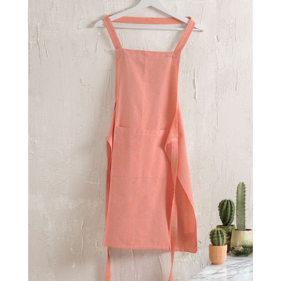 Ποδιά Κουζίνας Ολόσωμη (60x85) Βαμβακερή Rythmos Daily Σομόν