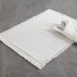 Σουπλά (35x50) Βαμβακερό Μονόχρωμο Rythmos Merit off white