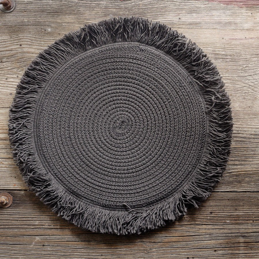 Σουπλά στρογγυλό (Διάμετρος 35εκ.) Rythmos Silva Ανθρακί