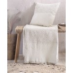 Ριχτάρι για Τριθέσιο Καναπέ (180x280) Ζακάρ Σενίλ Rythmos Vivir Εκρού